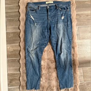 True Skinny Ankle jeans from Gap 1969, size 33R, light wash, slightly distressed